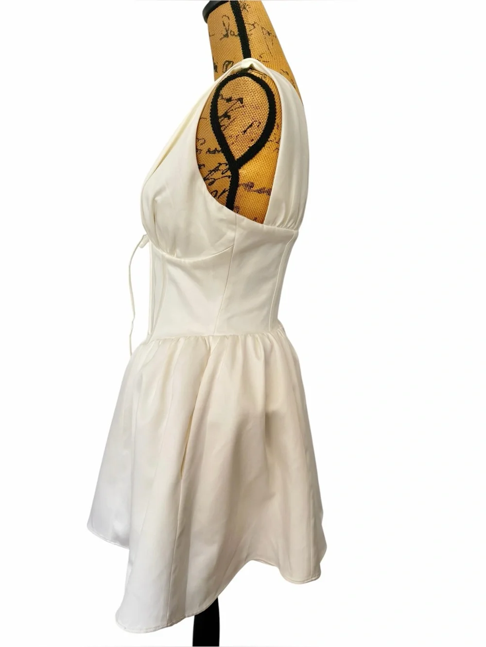 House of CB Emmeliette Ivory Satin Mini Dress M Regular A-C Bridal Like new - Picture 7 of 9